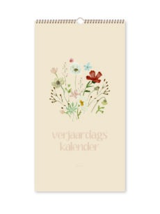 Verjaardagskalender Zacht pastel - 16x30cm - NIEUW